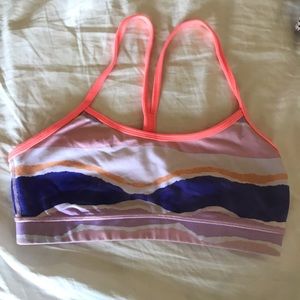 Lululemon Flow Y bra in bleacher stripe size 6